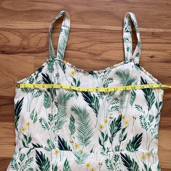C&C California Botanical Green/Ivory Linen Dress☀️ - Picture 3 of 5